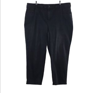 Lane Bryant High‎ RIse Girlfriend Straight Jeans Womens 26 Black Cotton Denim